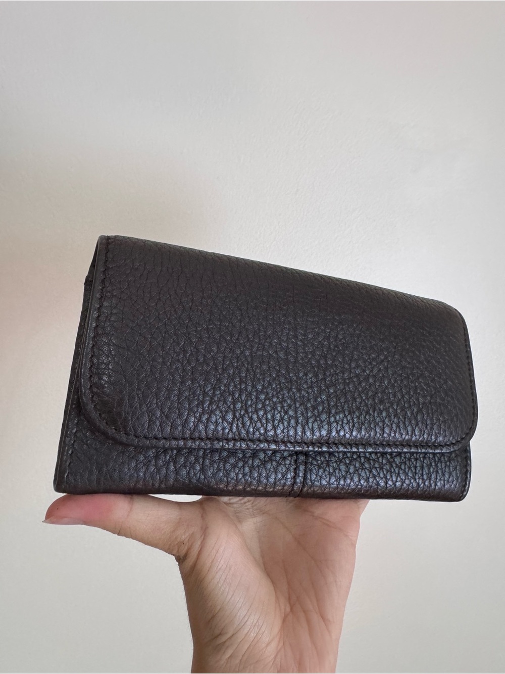 Vintage Coach Envelope Clutch Natural Grain (4972) in Chocolate Dark Brown